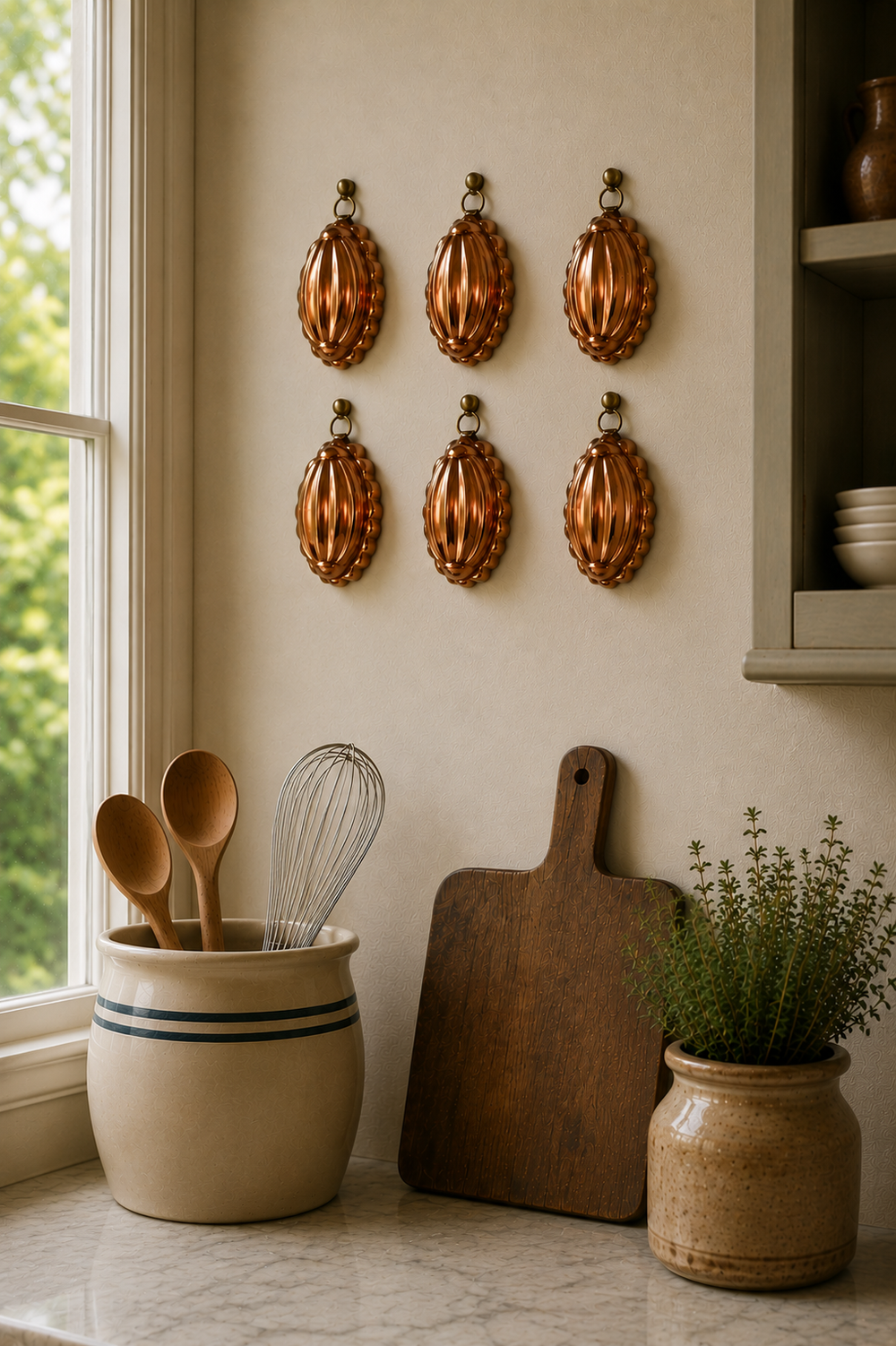 Set of 6 Vintage Tin-Lined Copper Fluted Molds — Revived Art & Decor